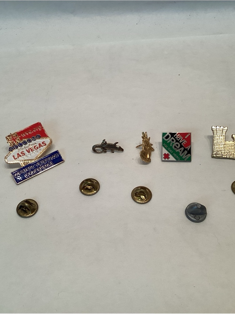 Lapel Hat Pin Lot Mixed Vegas Aligater Statue Of Liberty Red Cross Black Ribbon